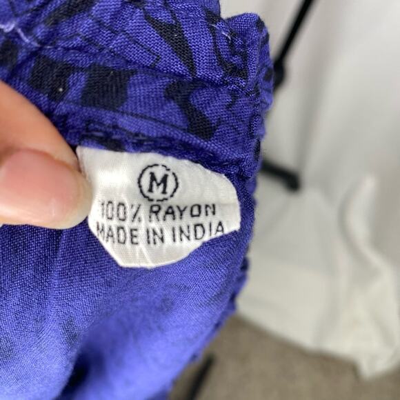 Vintage Rayon Blue and black maxi skirt size M with pockets - Picture 5 of 5